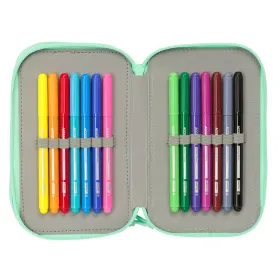 Triple Pencil Case Dora Green 37 Pieces