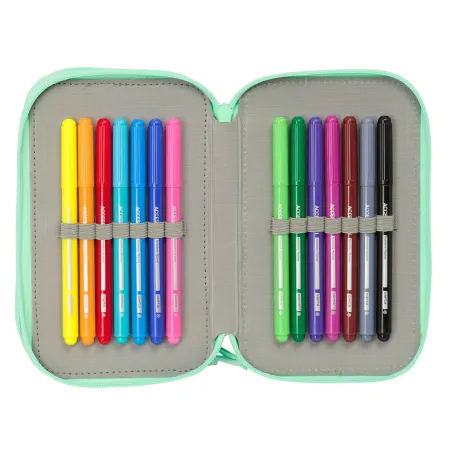 Triple Pencil Case Dora Green 37 Pieces