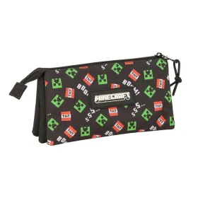 Triple Carry-all Minecraft Black 22 x 12 x 3 cm