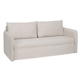 Sofa Beige Polyester Linen 210 x 93 x 95 cm