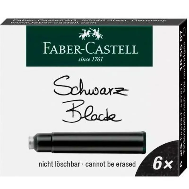 Заправка для чернил Faber-Castell Чёрный 6 Предметы (10 штук)
