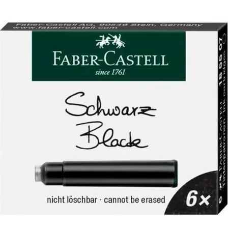 Заправка для чернил Faber-Castell Чёрный 6 Предметы (10 штук)
