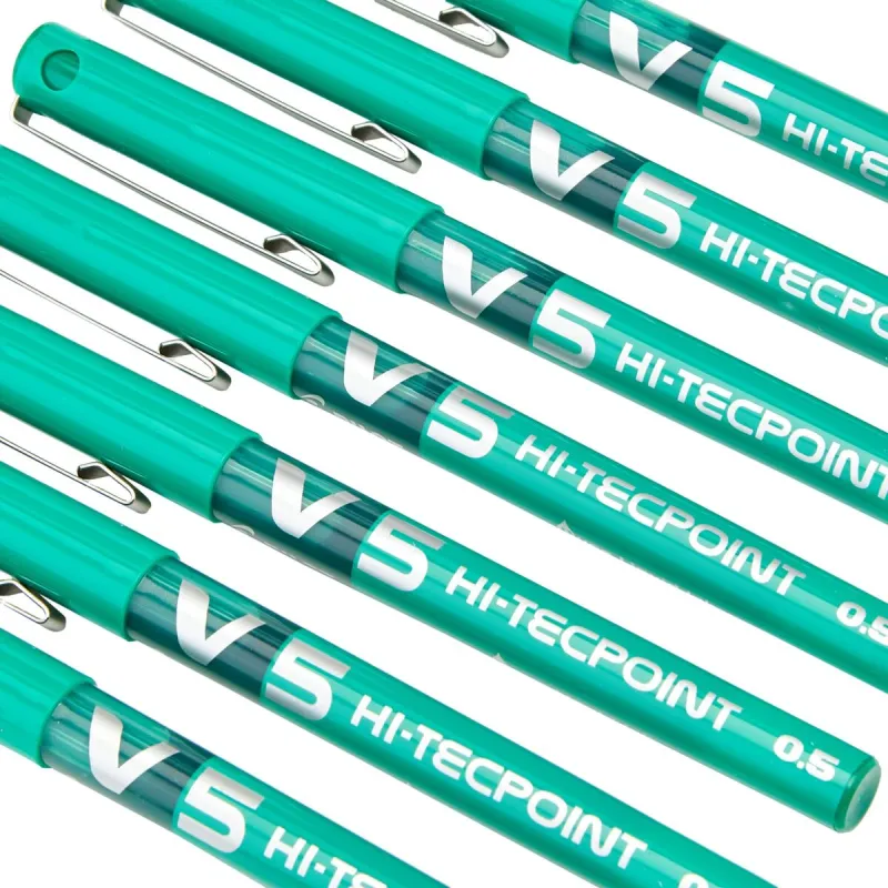 Täytekynä Pilot V-5 Hi-Tecpoint Vihreä 0,3 mm (12 osaa)