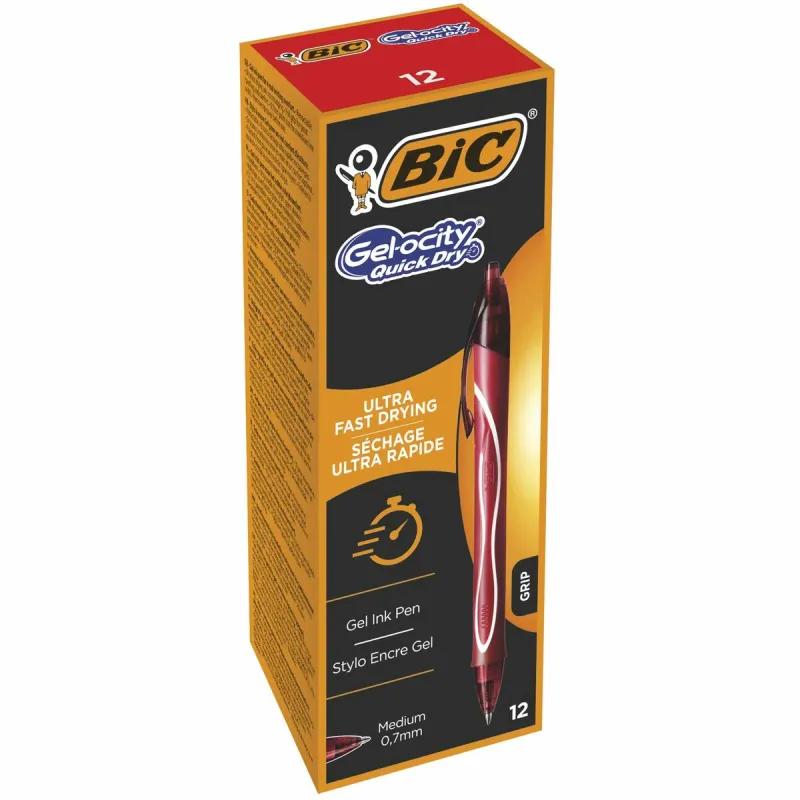 Гелевая ручка Bic Gel-ocity Quick Dry Красный 0,3 mm (12 штук)
