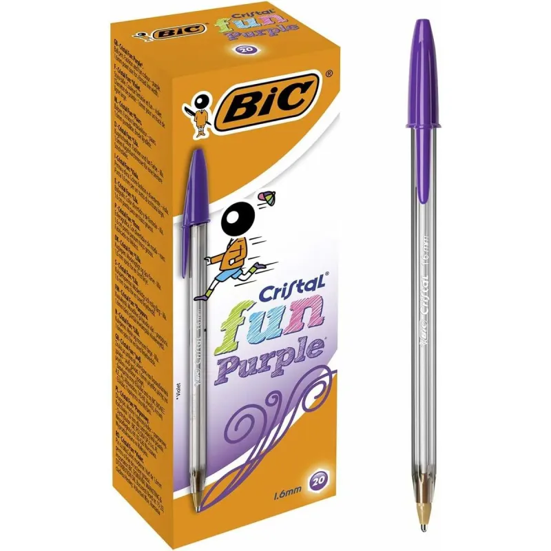 Набор ручек Bic Cristal Fun Пурпурный 1,6 mm (18 штук)
