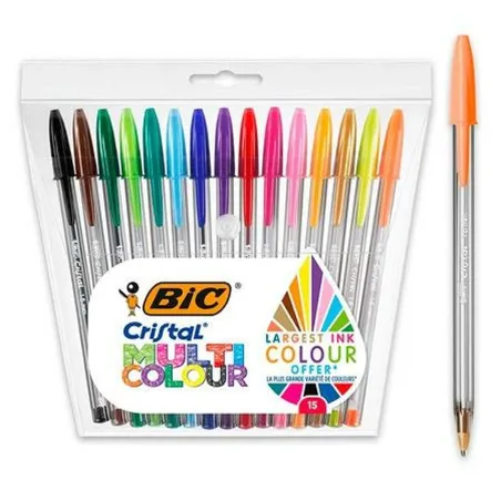 Lodīšu Pildspalvu Komplekts Bic Daudzkrāsains 15 Daudzums (20 gb.)