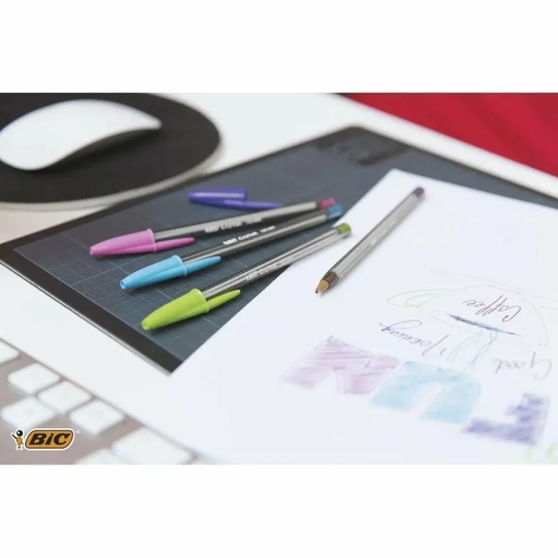 Набор ручек Bic Cristal Fun 921342 Разноцветный 10 Предметы (10 штук)