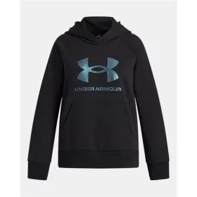 Hooded Sweatshirt for Girls Under Armour Rival Flc Shimmer Hdy Black