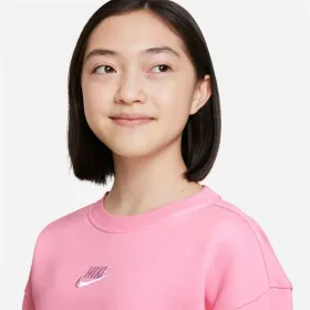 Hoodless Sweatshirt for Girls Nike Sportswear Club Fleece Pink