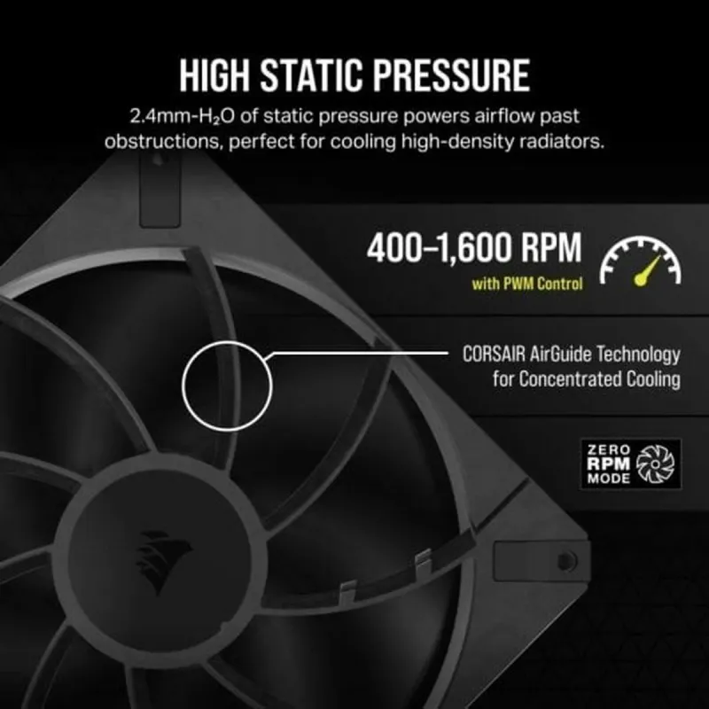 Kvadratinis ventiliatorius Corsair RS120 MAX PWM
