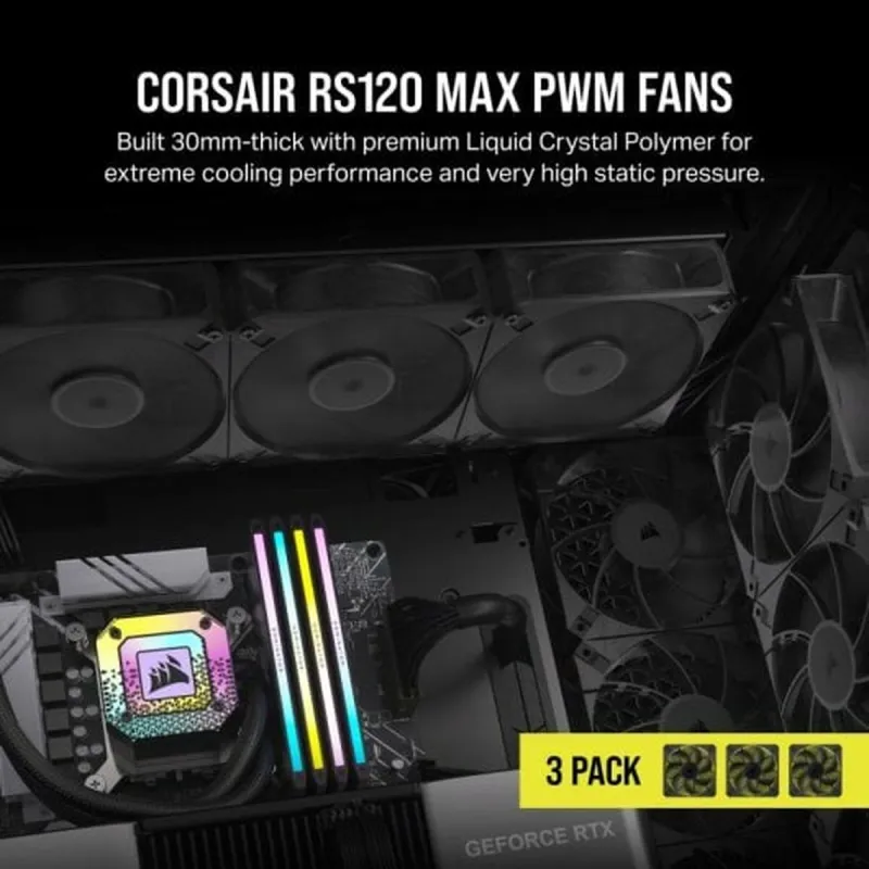 Kastventilaator Corsair RS120 MAX PWM Ø 12 cm (1 Ühikut)