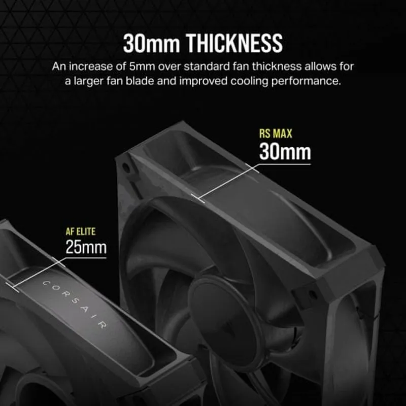 Kārbas ventilators Corsair RS120 MAX PWM Ø 12 cm (1 gb.)