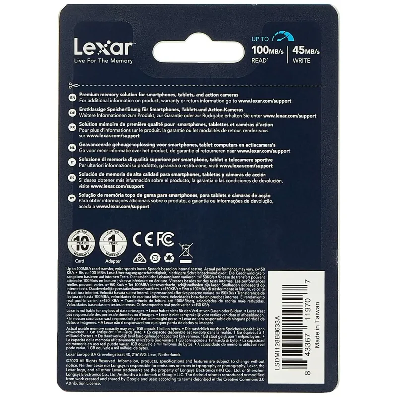 USB-pulk Lexar 633x Sinine Must 128 GB