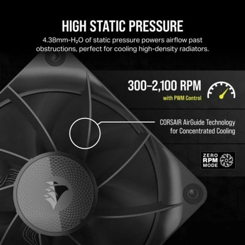 Kvadratinis ventiliatorius Corsair CO-9051009-WW Ø 12 cm (1 vnt.)