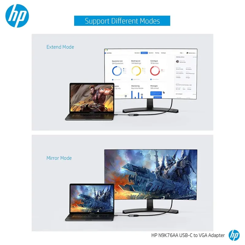 Адаптер USB-C—VGA HP N9K76AA