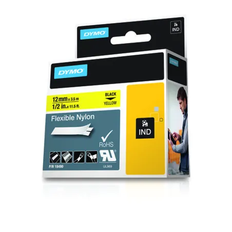 Laminated Tape Dymo Nylon Flexible IND Multicolour Black/Yellow