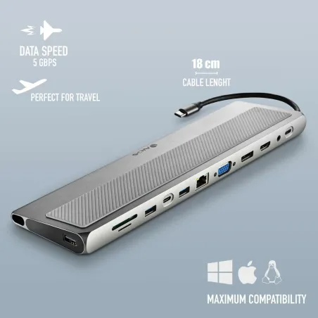 Dockstation NGS WONDERDOCK12PRO Grey Silver