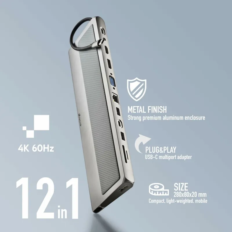 Dockstation NGS WONDERDOCK12PRO Grey Silver