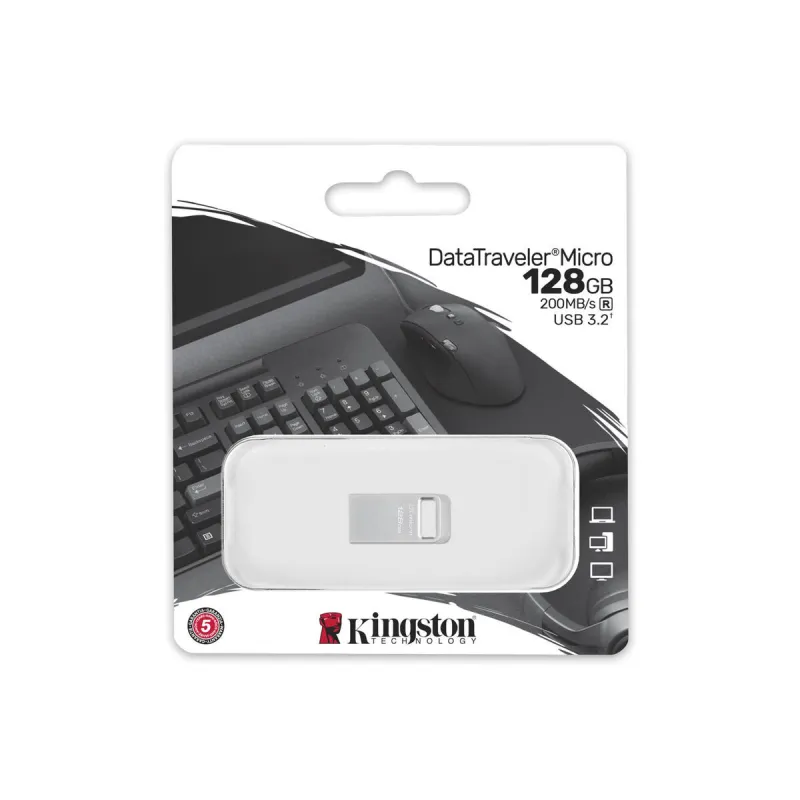 USB-pulk Kingston Micro Must Hõbedane 128 GB