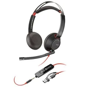 Headphones with Microphone Poly Blackwire 5220 Black