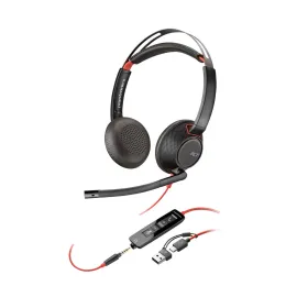 Headphones with Microphone Poly Blackwire 5220 Black