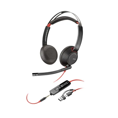 Headphones with Microphone Poly Blackwire 5220 Black