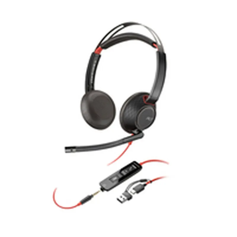 Headphones with Microphone Poly Blackwire 5220 Black