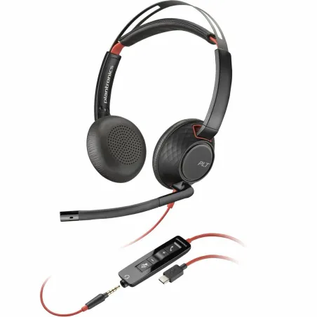 Headphones with Microphone Poly Blackwire 5220 Black