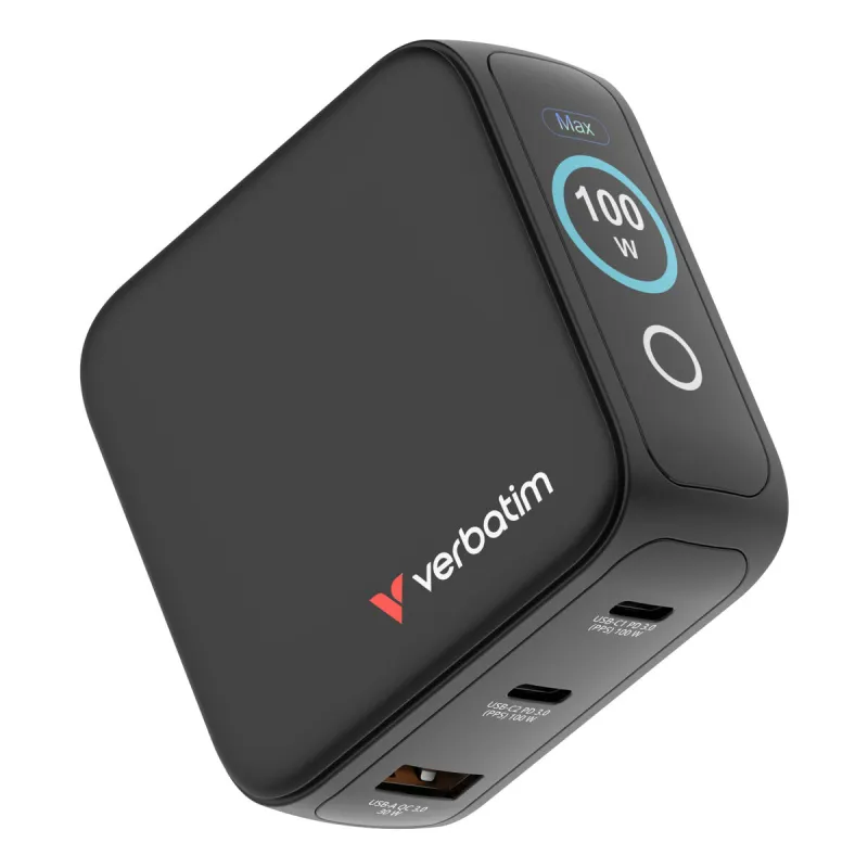 Seinalaadija Verbatim Mini GaN Charger Valge 100 W