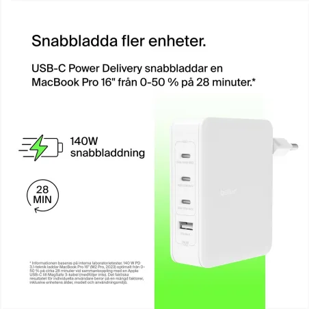 Wall Charger Belkin WCH014BTWH 140 W White