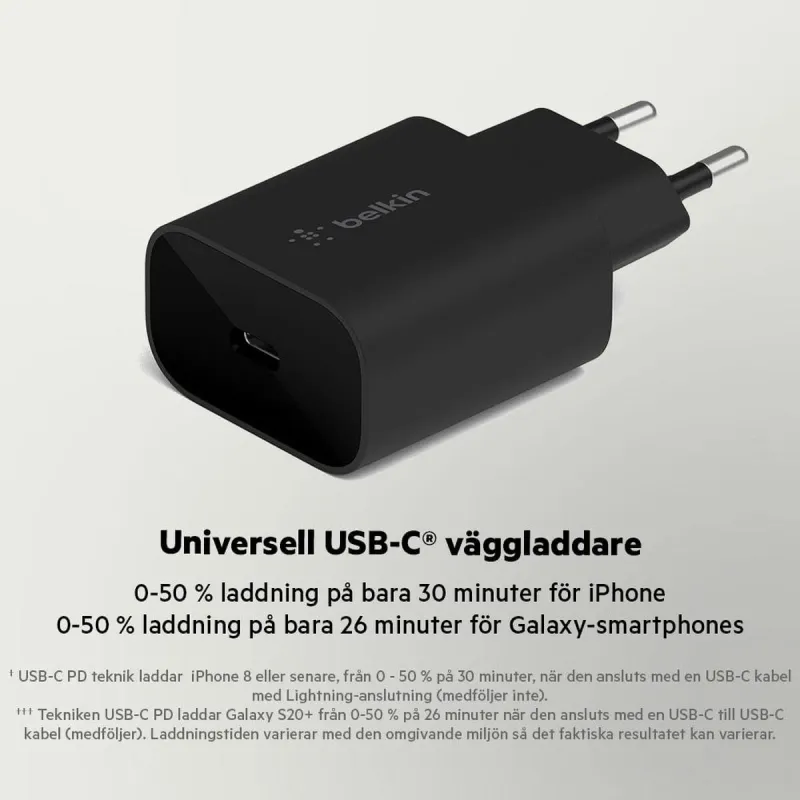 Sienas Lādētājs Belkin WCA004vfBK 25 W Melns