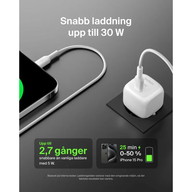 Сетевое зарядное устройство Belkin WCA008KQ1MWH-B6 Белый 30 W