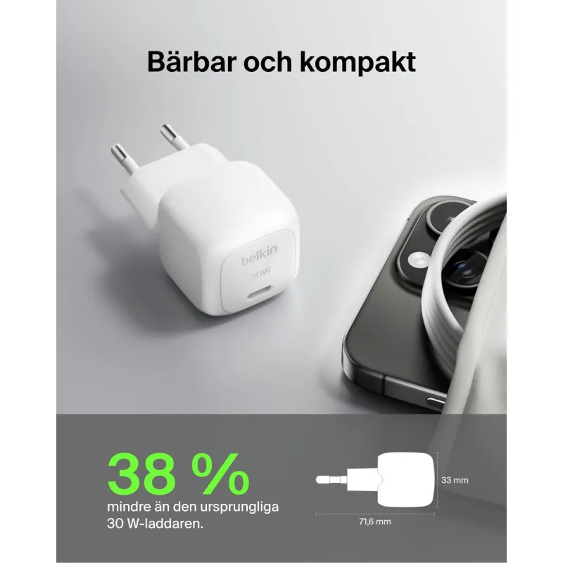 Seinälaturi Belkin WCA008KQ1MWH-B6 Valkoinen 30 W