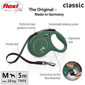 Dog Lead Flexi Green M