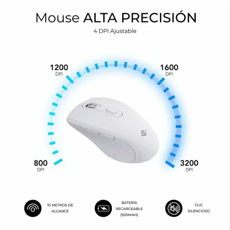 Keyboard and Mouse Subblim SUBKBC-DCOPW1 White Spanish Spanish Qwerty QWERTY