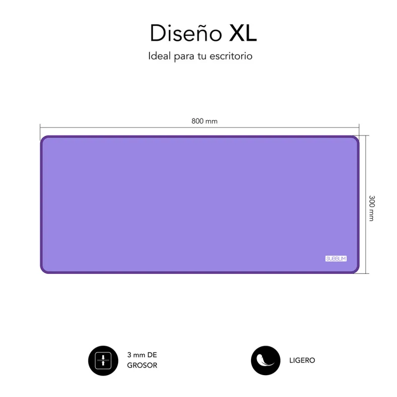 Pelės Kilimėlis Subblim XL + WIRELESS MOUSE Purpurinis