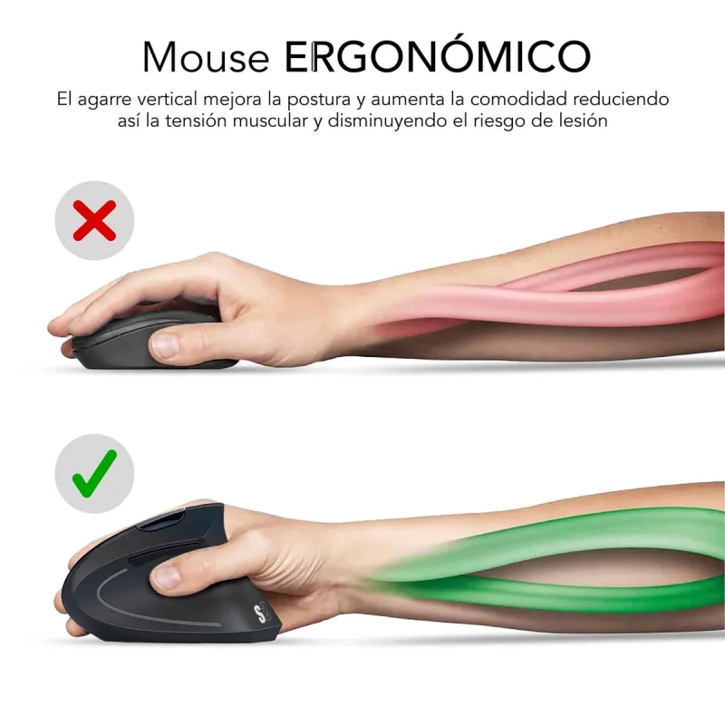 Ergonomic Optical Mouse Subblim SUBMO-EDGVU02 White 1600 dpi