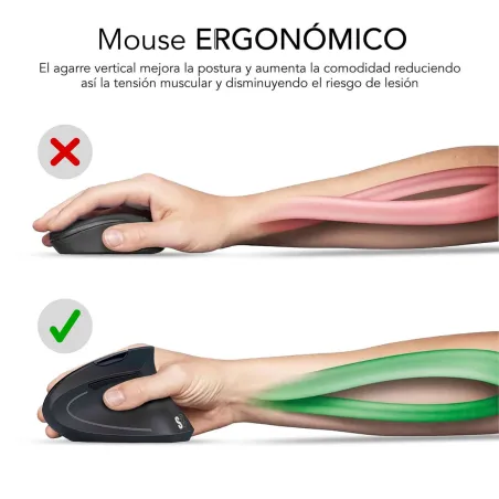 Ergonomic Optical Mouse Subblim SUBMO-EDGVU02 White 1600 dpi