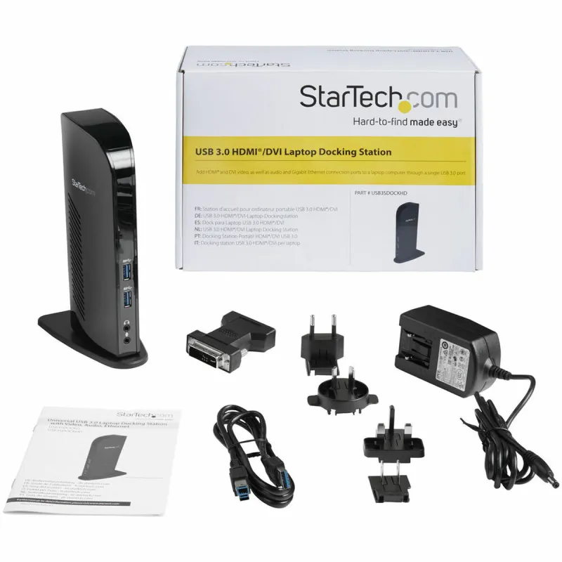 USB-keskitin Startech USB3SDOCKHD Musta 20 W
