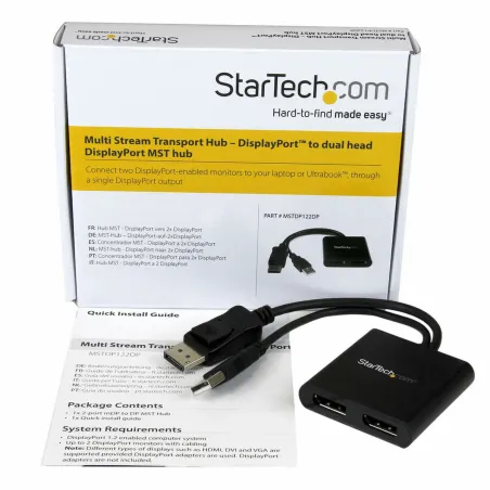 Jakaja DisplayPort Startech MSTDP122DP Musta 4K Ultra HD