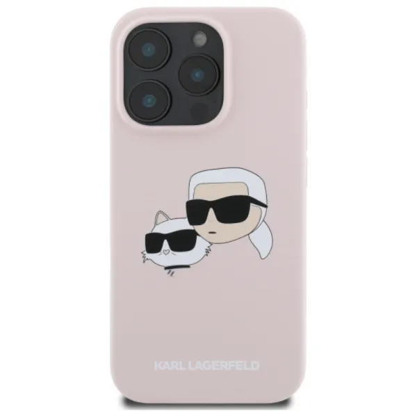 Karl Lagerfeld Silicone Double Heads Print MagSafe - Case iPhone 16 Pro (pink)