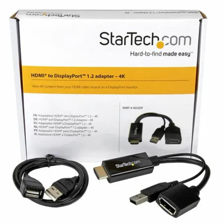 DisplayPort - HDMI Adapteri Startech HD2DP                Musta 4K