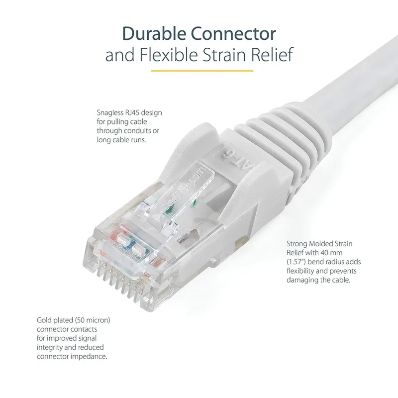 UTP Category 6 Rigid Network Cable Startech N6PATC7MWH White 7 m