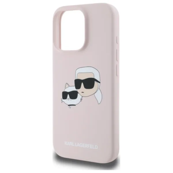 Karl Lagerfeld Silicone Double Heads Print MagSafe - Case iPhone 16 Pro (pink)