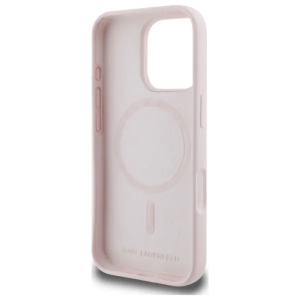Karl Lagerfeld Silicone Double Heads Print MagSafe - Case iPhone 16 Pro (pink)