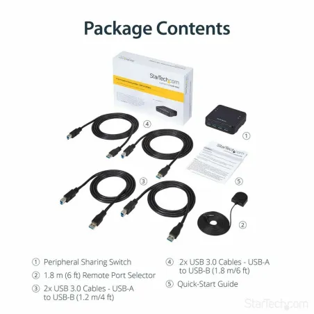 USB-jaotur Startech HBS304A24A           Must 5 Gbit/s