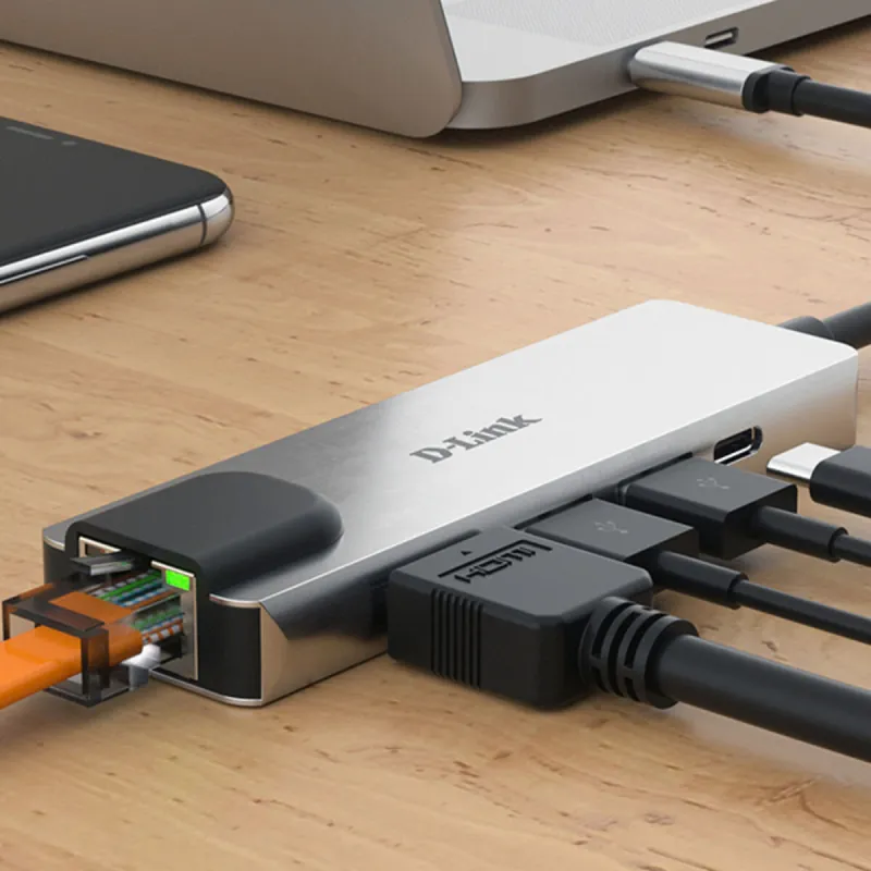 USB šakotuvas C D-Link DUB-M520 Juoda 60 W