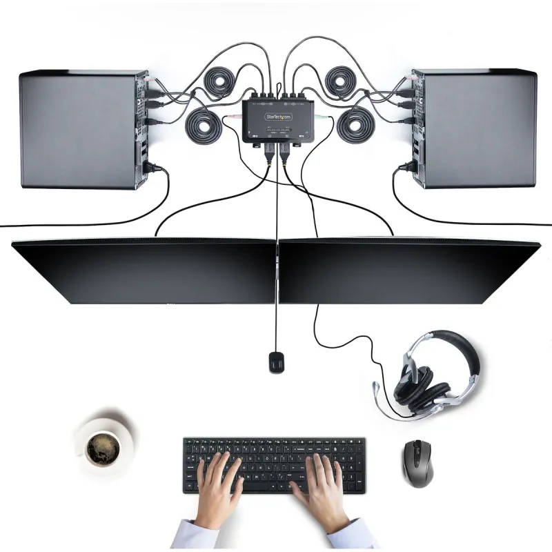 KVM komutatorius Startech C2-DH46-UA2-CBL-KVM 1,5 m