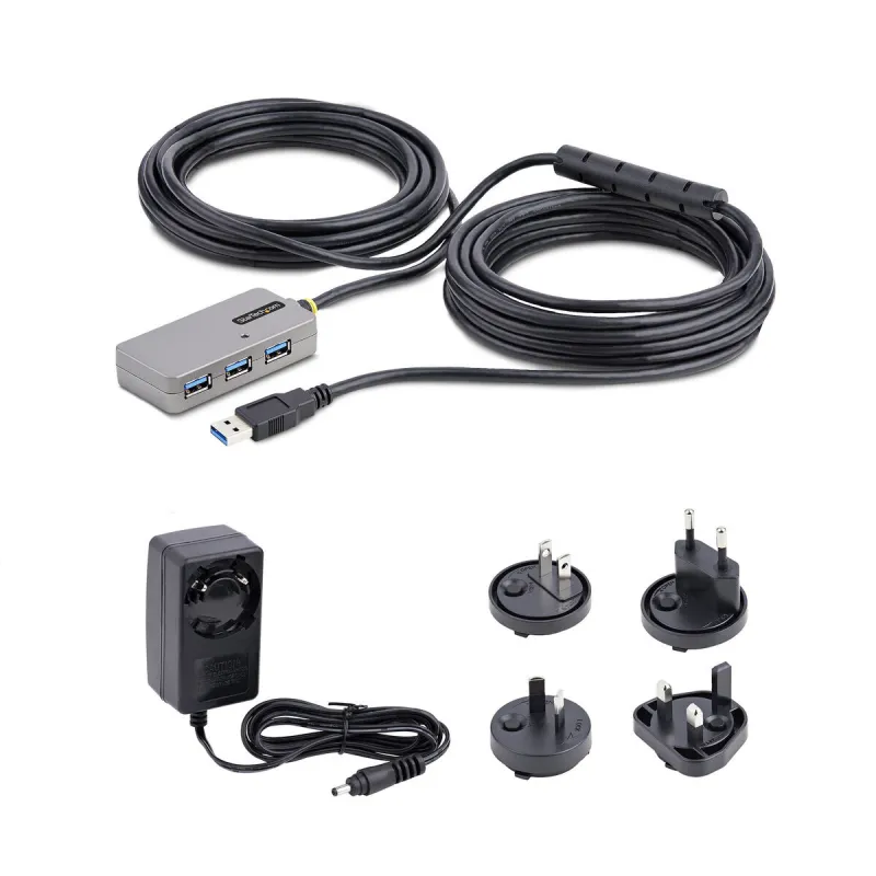 USB Centrmezgls Startech U01043-USB-EXTENDER Melns Sudrabains