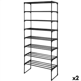 Shelves Max Home Black Metal Plastic 67 X 160 X 30 CM (2 Units)